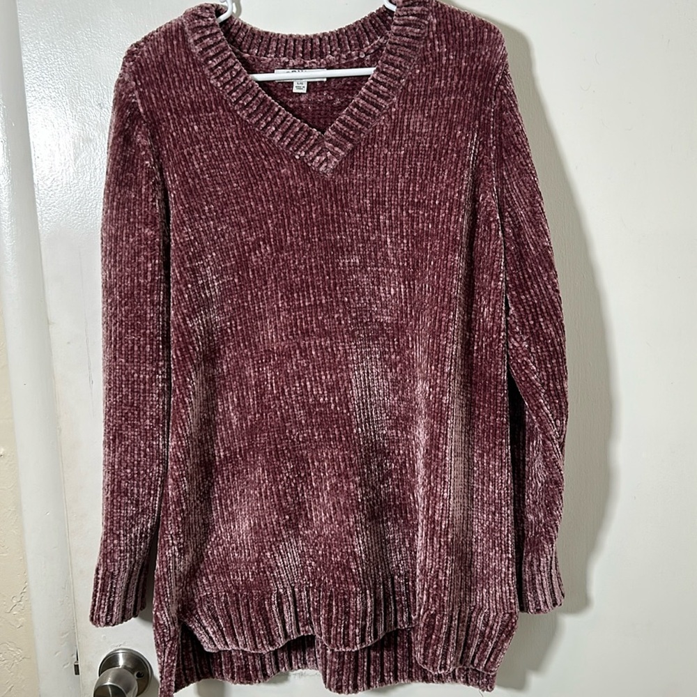 Orvis Mauve Chenille Sweater Large